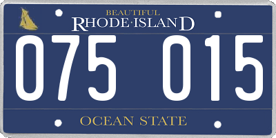 RI license plate 075015