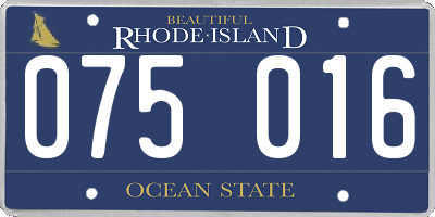 RI license plate 075016