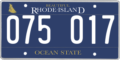 RI license plate 075017