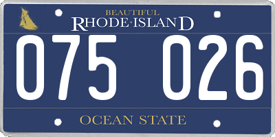 RI license plate 075026