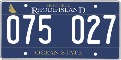 RI license plate 075027