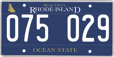 RI license plate 075029