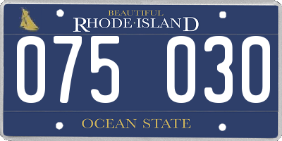 RI license plate 075030
