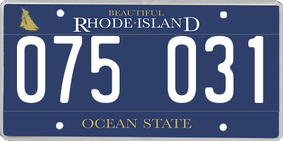 RI license plate 075031