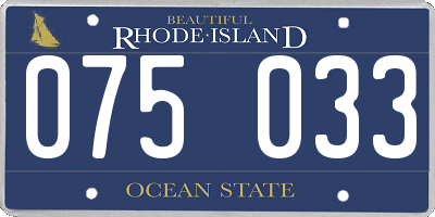 RI license plate 075033