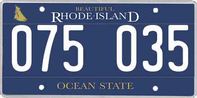 RI license plate 075035