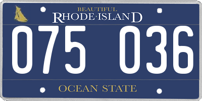 RI license plate 075036