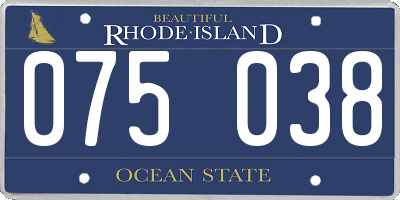 RI license plate 075038