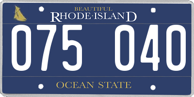 RI license plate 075040