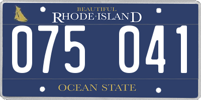 RI license plate 075041