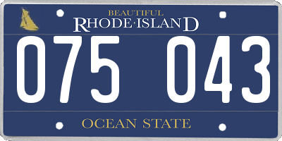 RI license plate 075043