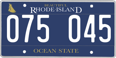 RI license plate 075045
