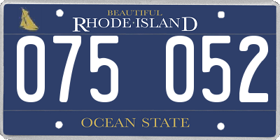 RI license plate 075052