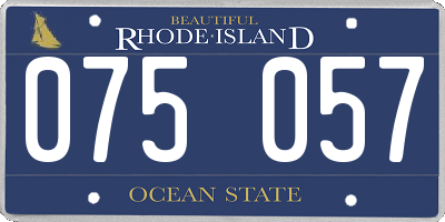RI license plate 075057