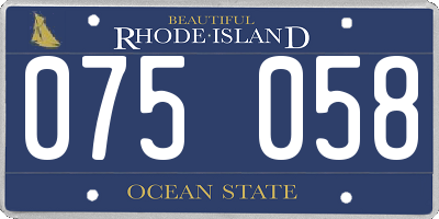 RI license plate 075058