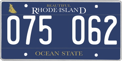 RI license plate 075062