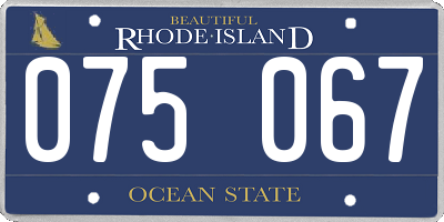 RI license plate 075067