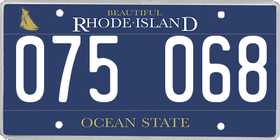 RI license plate 075068