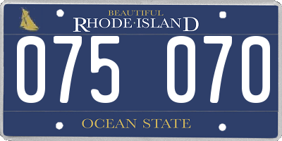 RI license plate 075070