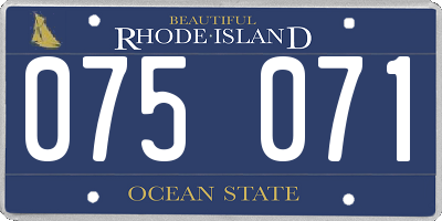 RI license plate 075071