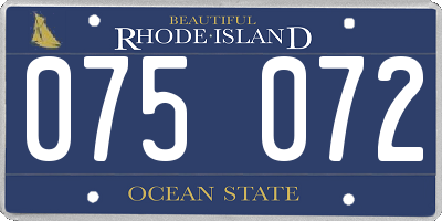 RI license plate 075072