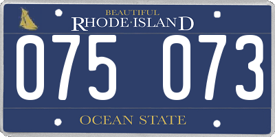 RI license plate 075073