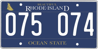 RI license plate 075074