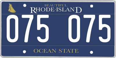 RI license plate 075075