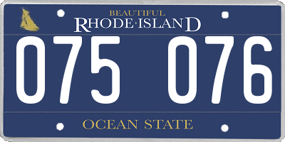 RI license plate 075076