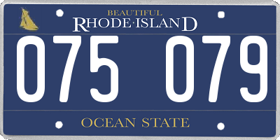 RI license plate 075079
