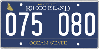RI license plate 075080