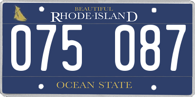 RI license plate 075087