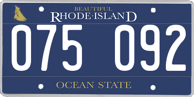 RI license plate 075092