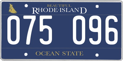 RI license plate 075096