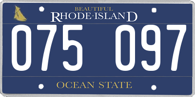 RI license plate 075097