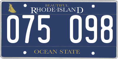 RI license plate 075098