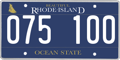 RI license plate 075100