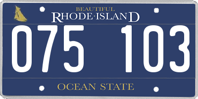 RI license plate 075103