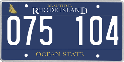RI license plate 075104