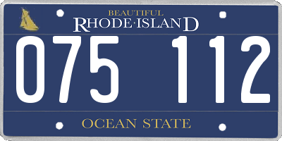 RI license plate 075112