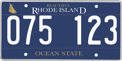 RI license plate 075123