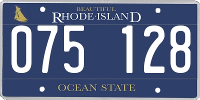 RI license plate 075128