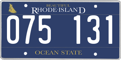 RI license plate 075131