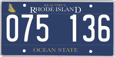 RI license plate 075136