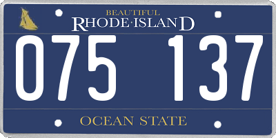 RI license plate 075137