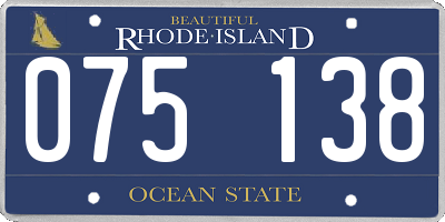 RI license plate 075138