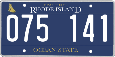 RI license plate 075141