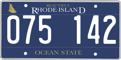 RI license plate 075142