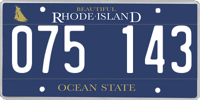RI license plate 075143