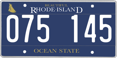RI license plate 075145